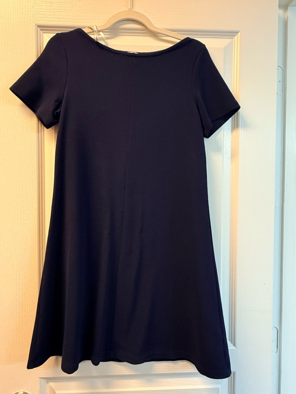 C Navy Short-Sleeve A-Line Mini Dress